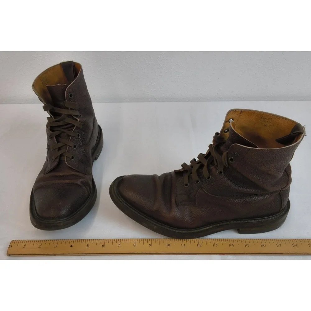 Trickers Buford Boots Men's US 10 Brown Textured Leather Made in England #W5348